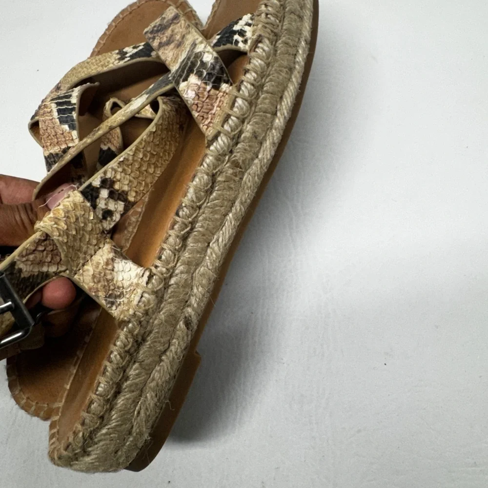 Madewell Women's Snakeskin Espadrille Sandals size 8